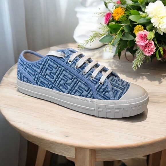 NWT Fendi Domino Denim Sneakers (9.5) - Picture 1 of 12